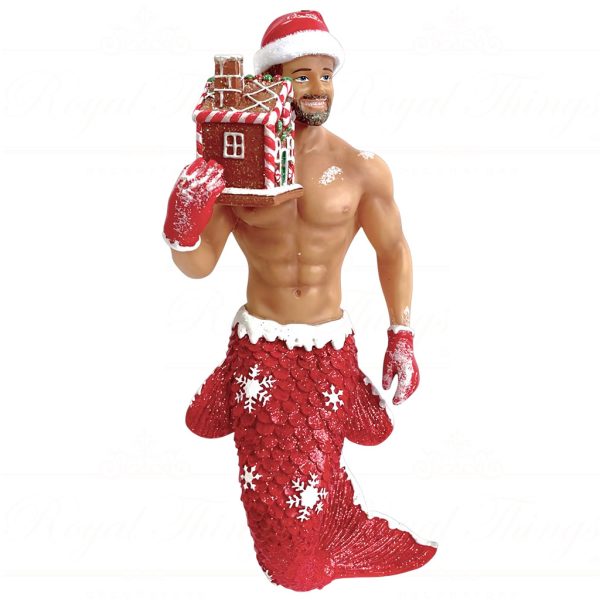 55 55518 December Diamonds Gay Christmas Ornaments Gingerbread Santa Merman Red White