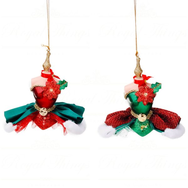 B 87102 Goodwill Christmas Ornaments Xmas Couture Mannequin Ornament Red Green