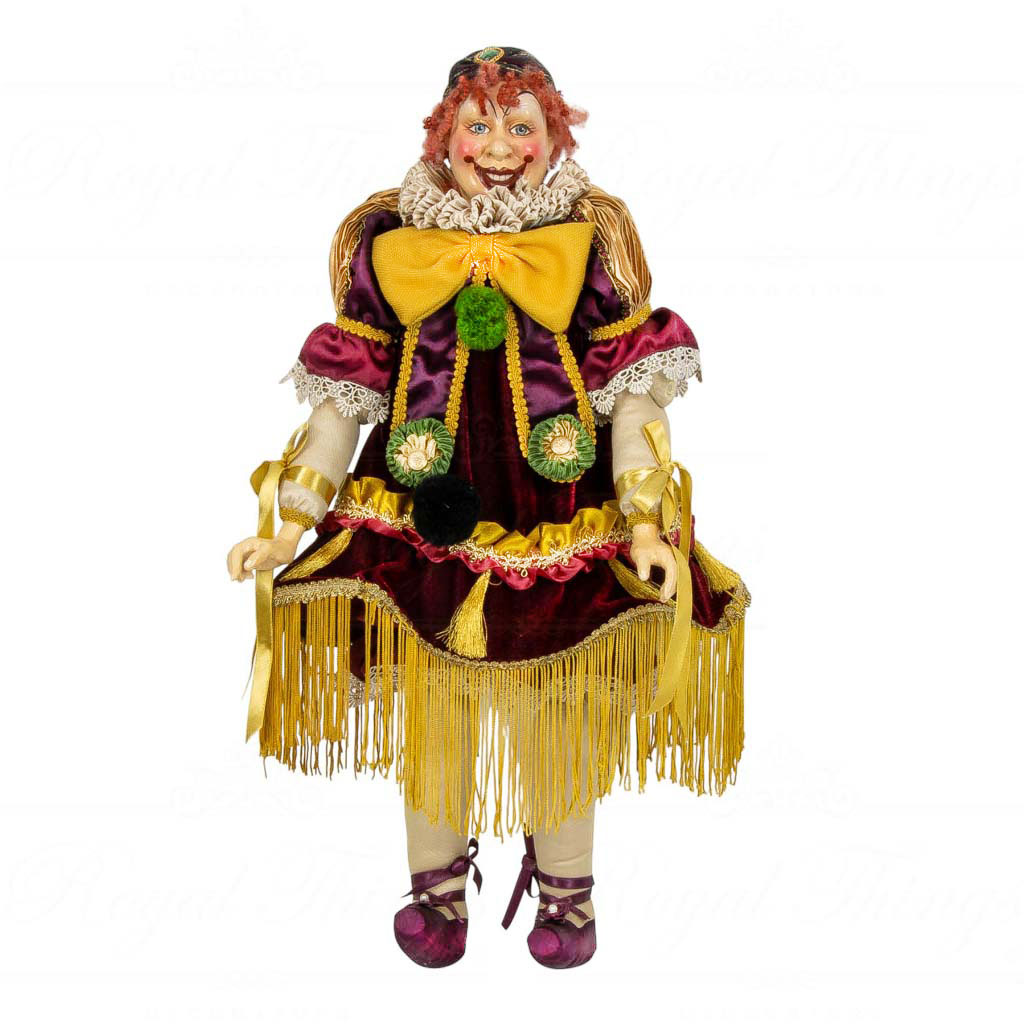 KC 60003 katherine s collection heritage collectible cirque magique lola du rire clown doll yellow burgundy whitout flowers Kc 60003 Katherine S Collection Heritage Collectible Cirque Magique Lola Du Rire Clown Doll Yellow Burgundy Whitout Flowers
