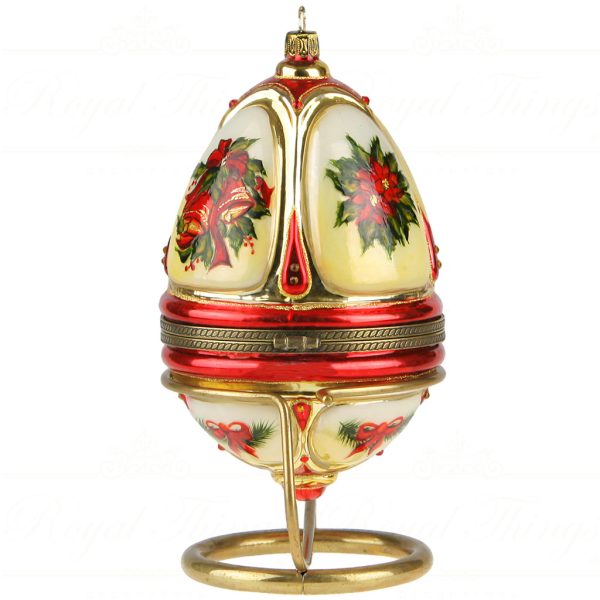 Pga B6053 Polish Glass Art Christmas Ornaments Glass The Magic Of A Xmas Train Green Red 2.jpg