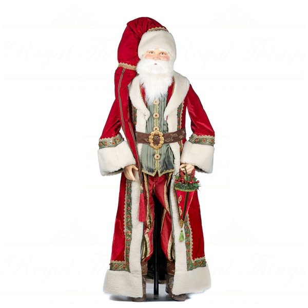 Katherine S Collection Burgundy Green White Old World Santa Lifesize Doll Kc 28 028708